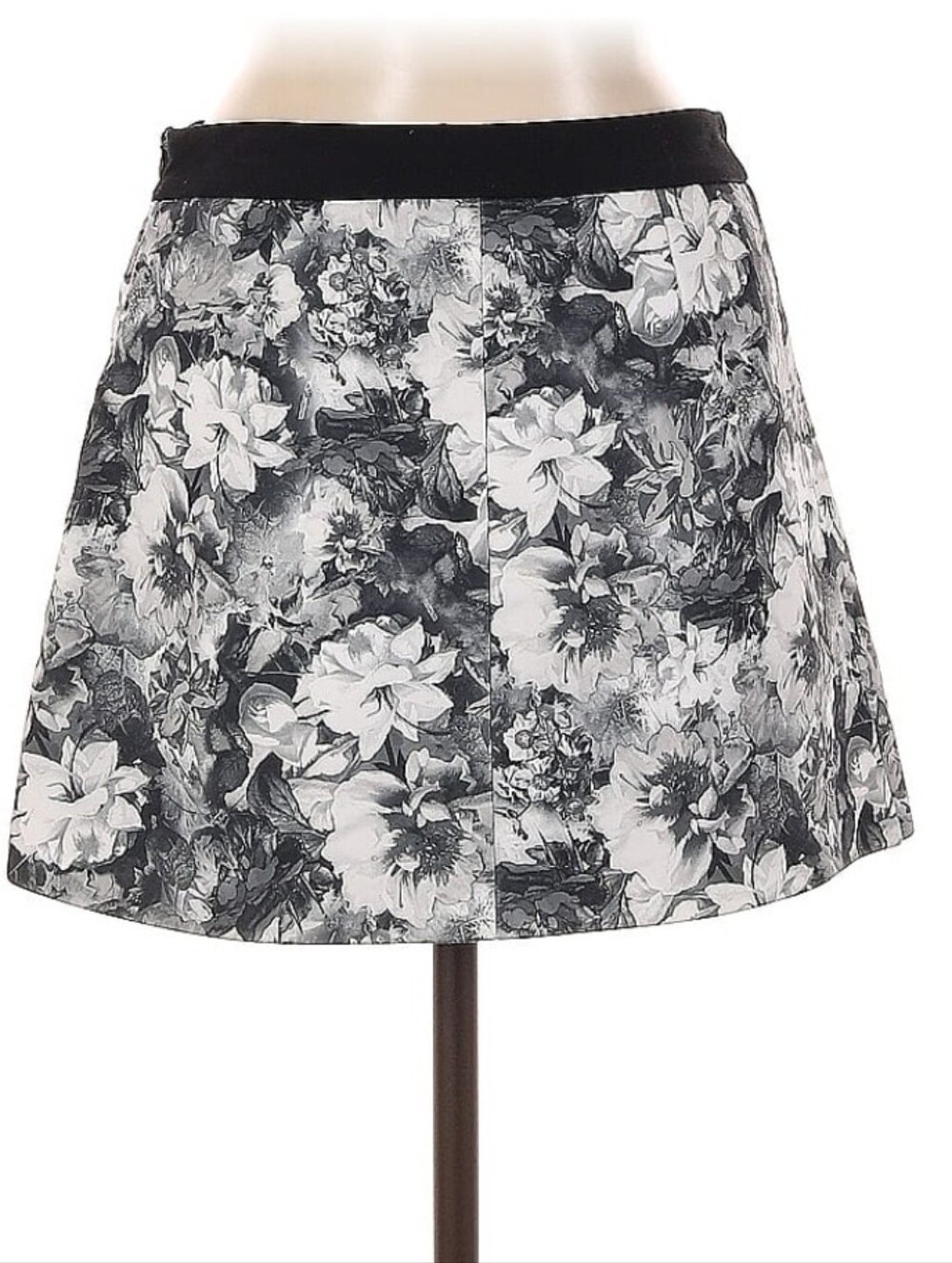 ZARA Black Monochrome Floral Wrap Skirt Skort Shorts. Floral M - Picture 4 of 6